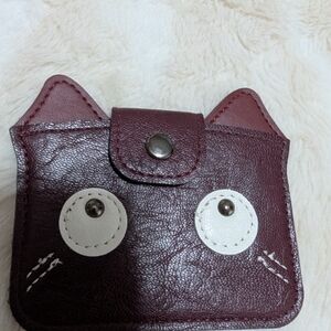 Cute Cat Ear Kids Wallet - Purple and White